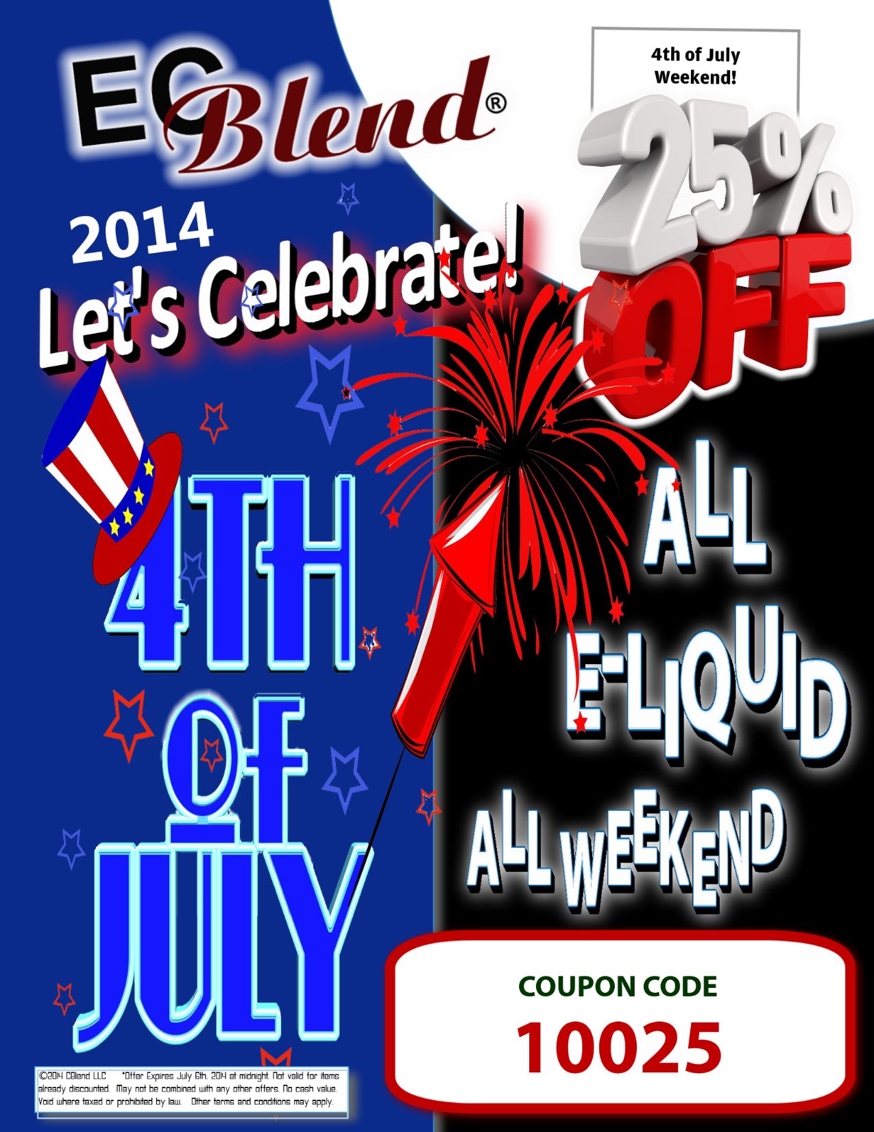 ECBlend ELiquid 4th of July Sale